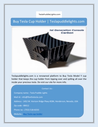 Buy Tesla Cup Holder | Teslapuddlelights.com