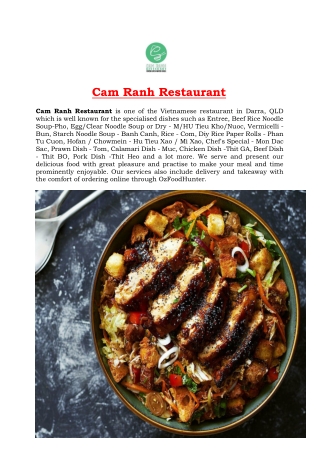 5% Off - Cam Ranh Vietnamese Menu Restaurant, QLD