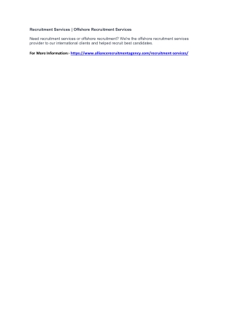 Recruitment Services | Offshore Recruitment Services