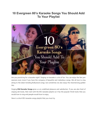 10 Evergreen 80’s Karaoke Songs You Should Add To Your Playlist