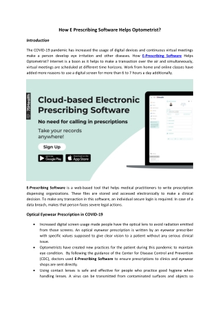 How E Prescribing Software Helps Optometrist