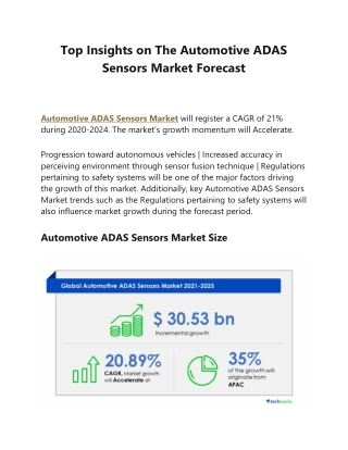 Top Insights on The Automotive ADAS Sensors Market
