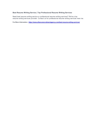 Best Resume Writing Service | Top Professional Resume Writing Services