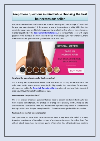 Keep these questions in mind while choosing the best hair extensions seller