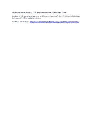 HR Consultancy Services | HR Advisory Services | HR Advisor Dubai