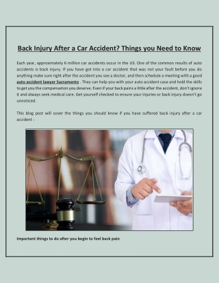 What Should I Do If I Have Back Pain After a Car Accident?