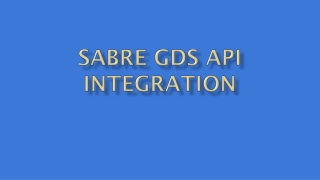 Sabre GDS API Integration