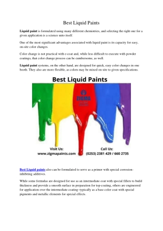 Best Liquid Paints