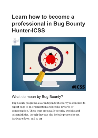 Learn how to become a professional in Bug Bounty Hunter