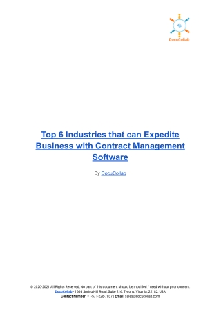 Top 6 Industries that can Expedite Business with Contract Management Software