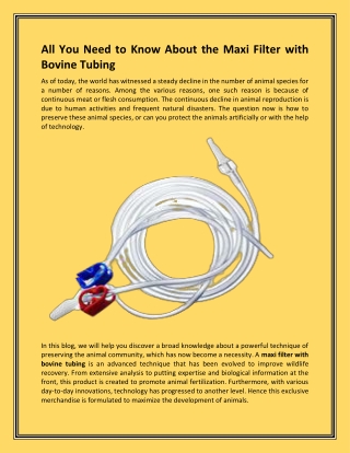 Maxi Filter with Bovine Tubing| Spi-Mfg