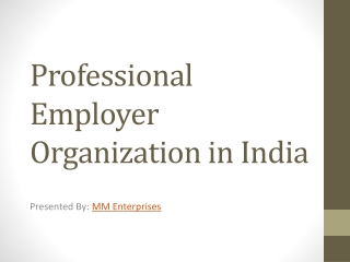 Professional Employer Organization in India