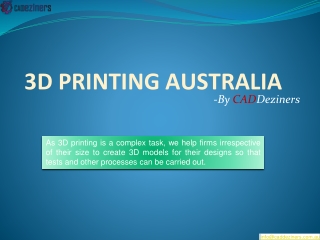 3D printing Services Australia