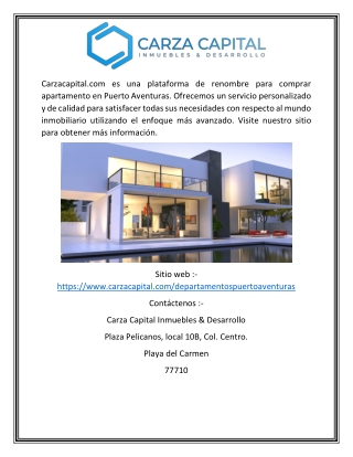 Comprar apartamento en Puerto Aventuras  Carzacapital.com
