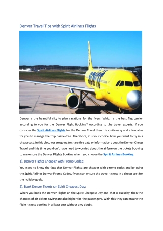 Denver Travel Tips with Spirit Airlines Flights
