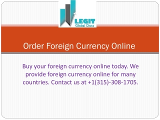 Order Foreign Currency Online