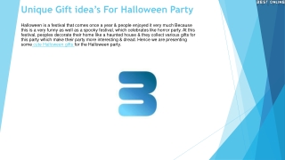 Unique Gift idea’s For Halloween Party