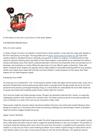 A Manual to the Main Parts of the Stress Washer