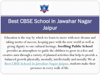 Best CBSE School in Jawahar Nagar Jaipur