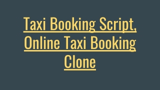 Taxi Booking Script - Scriptstore.in