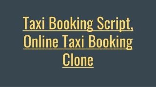 Taxi Booking Script - Scriptstore.in