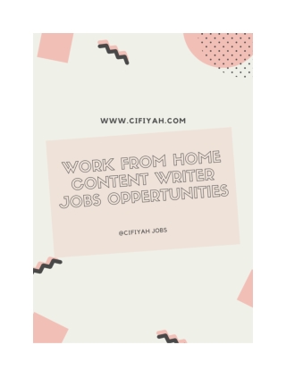Work from home content writer jobs opportunities in India