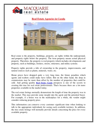 Real Estate Casula