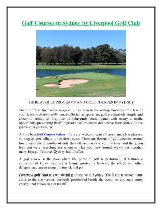 Golf Courses Near Me