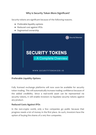 Why is Security Token More Significant