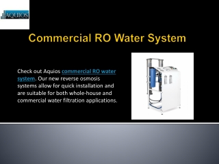 Commercial RO Water System