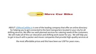 Bike Transportation Services in Delhi