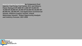Marine Fuel Injection System Market Next Big Thing | Prominent Companies