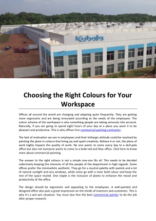 Choosing the Right Colours for Your Workspace