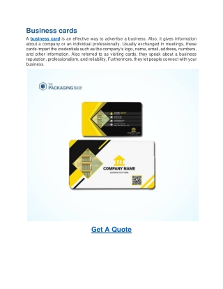 Business cards-Table Tents
