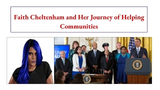 Faith Cheltenham and Her Journey of Helping Communities ping Communities