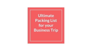 Ultimate Packing List for your Business Trip