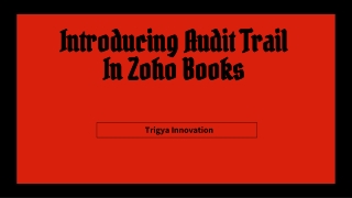 Zoho Books - Trigya Innovation