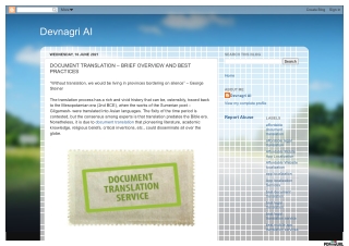 DOCUMENT TRANSLATION – BRIEF OVERVIEW AND BEST PRACTICES