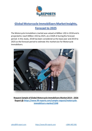 Global Motorcycle Immobilizers Market Insights, Forecast to 2025