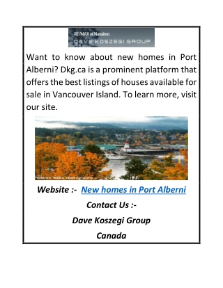 New Homes in Port Alberni | Dkg.ca