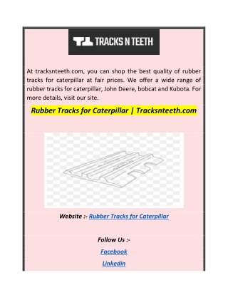 Rubber Tracks for Caterpillar  Tracksnteeth