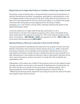 Dicing Tapes Market