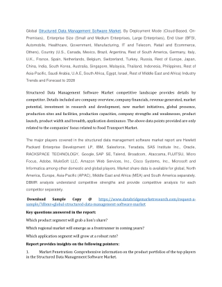 Structured Data Management Software Market