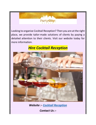 Hire Cocktail Reception