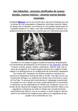 San Sebastian - anuncios clasificados de nuevas bandas, nuevos músicos - anuncie nuevas bandas musicales