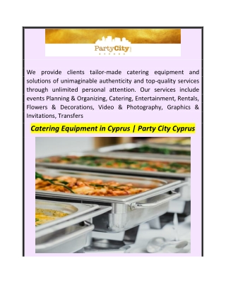 Catering Equipment in Cyprus  Party City Cyprus