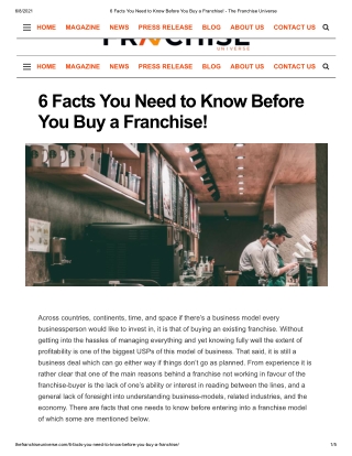 6 Facts You Need to Know Before You Buy a Franchise! - The Franchise Universe