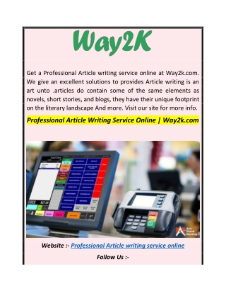 Professional Article Writing Service Online  Way2k
