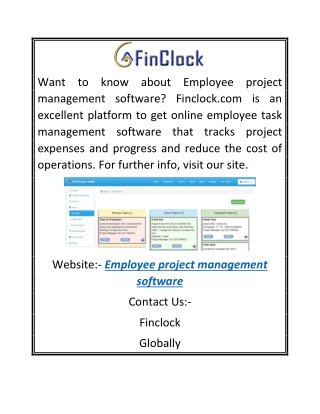 Employee Project Management Software | Finclock.com