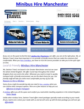 Minibus Hire Manchester-
